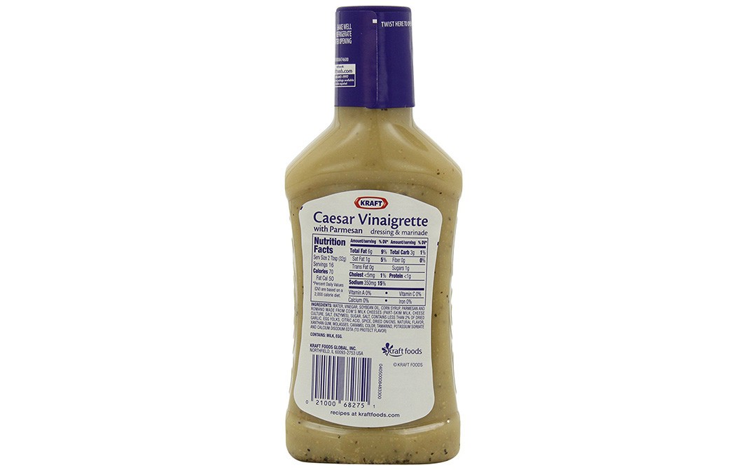 Kraft Caesar Vinaigrette With Parmesan Dressing, Savory & Lively   Plastic Bottle  473 grams